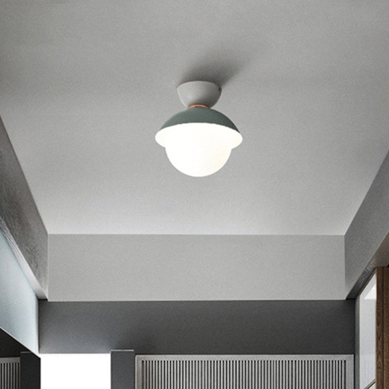 Nordic-Style Round Flush Mount Metal Ceiling Light