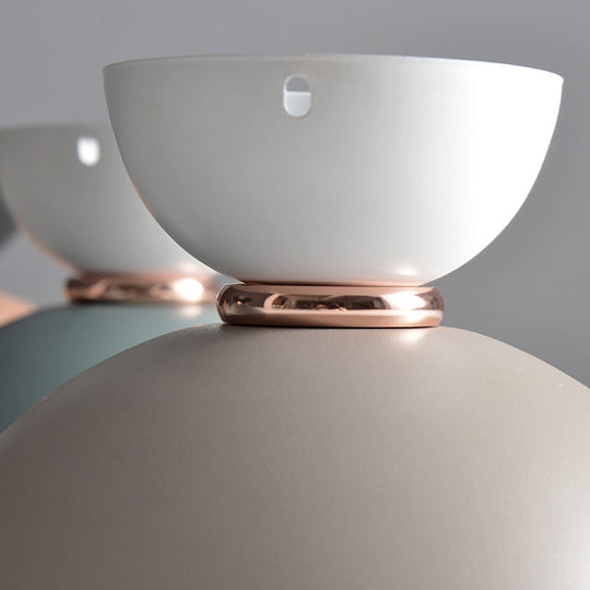 Nordic-Style Round Flush Mount Metal Ceiling Light