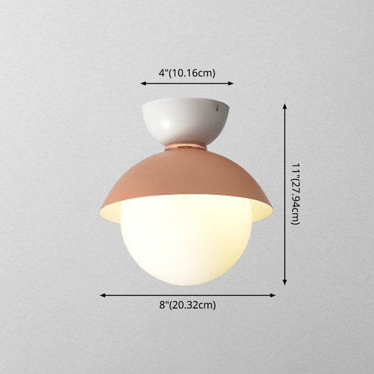 Nordic-Style Round Flush Mount Metal Ceiling Light