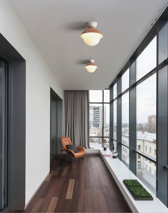 Nordic-Style Round Flush Mount Metal Ceiling Light