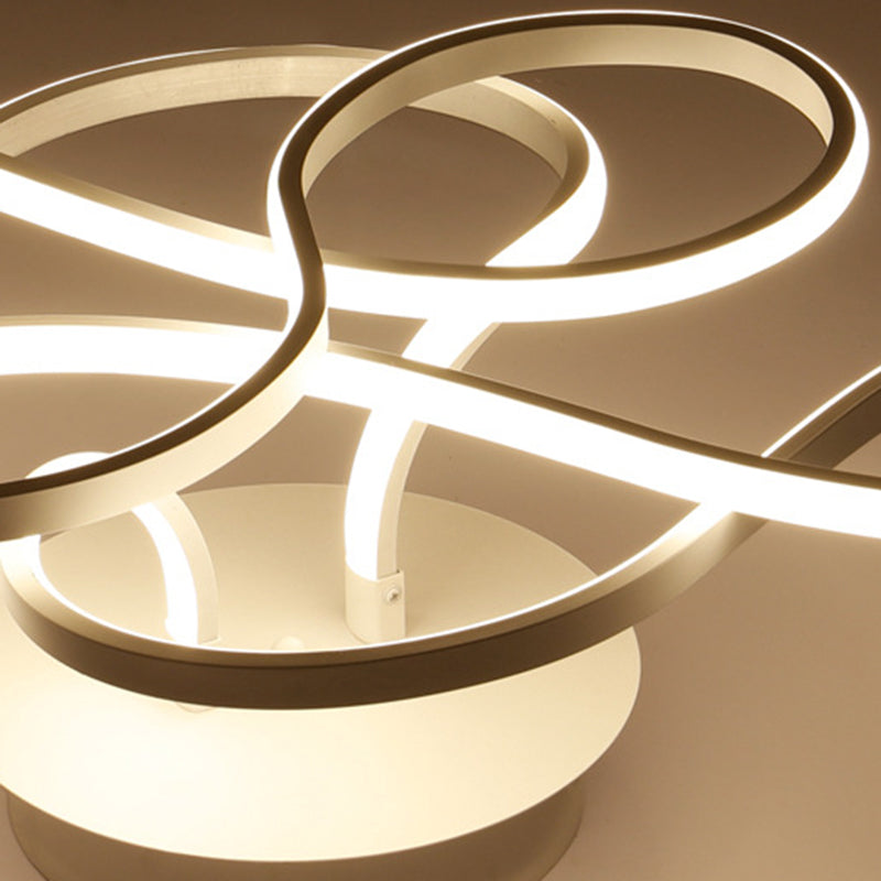 Sleek White Acrylic Swirl Wave Led Ceiling Light Fixture - Simplicity Close To Lighting Solution