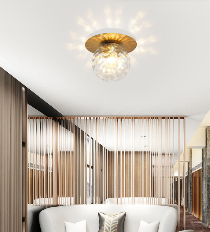 Minimalist Glass Globe Ceiling Mount Light Fixture