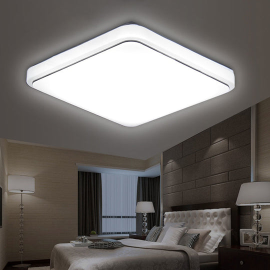 Simplicity Acrylic Ceiling Flush Mount Light For Living Room - Square Design