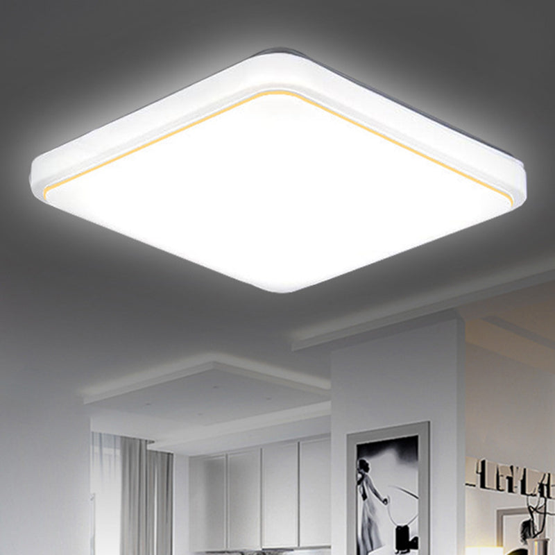 Simplicity Acrylic Ceiling Flush Mount Light For Living Room - Square Design