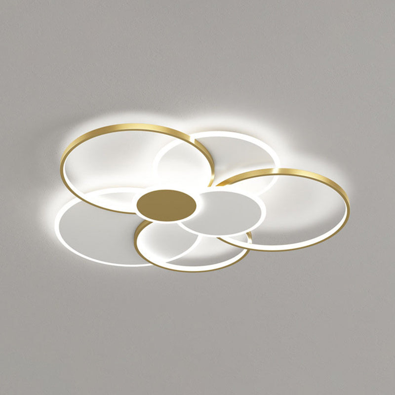 Modern Metal Flush Mount Ceiling Light Fixture With Multi-Ring Design For Living Room Gold / 39.5
