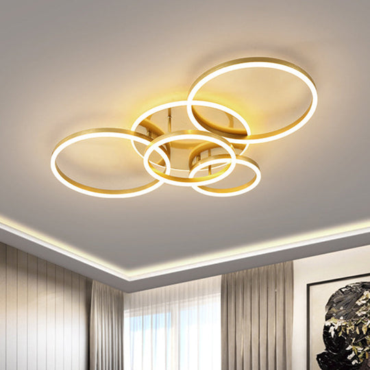 Contemporary Circle Flush Mount Ceiling Light For Living Room