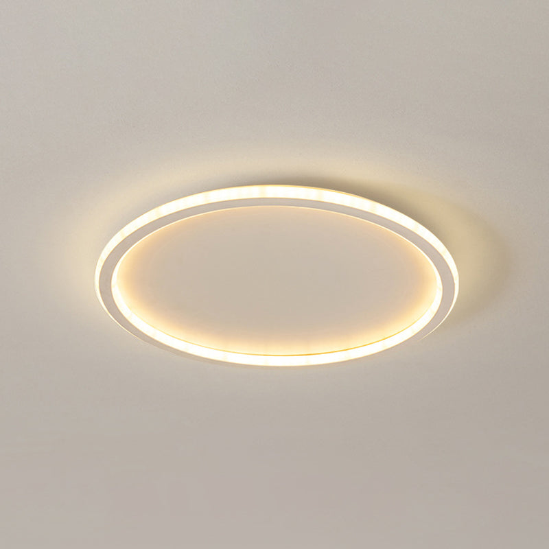 Contemporary Aluminum Flushmount Lights - Stylish Ceiling Fixture For Living Room White / 12 Natural