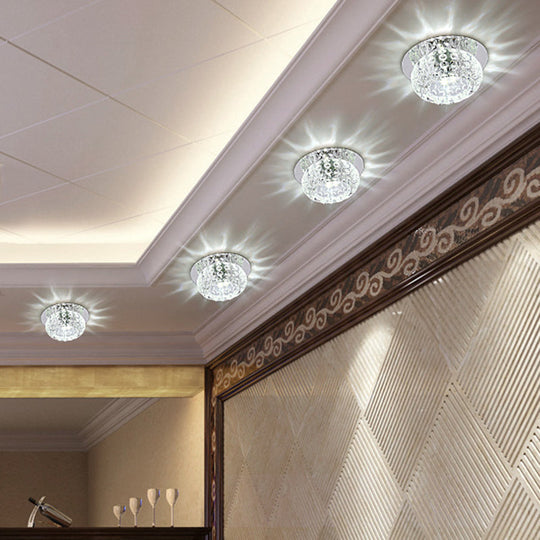 Contemporary Glass Ceiling Mount Chandelier - Semi Flush Ball Lights For Hallway