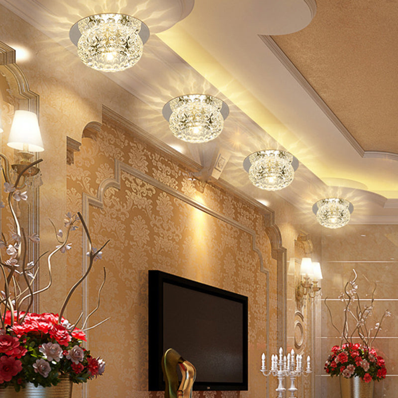 Contemporary Glass Ceiling Mount Chandelier - Semi Flush Ball Lights for Hallway