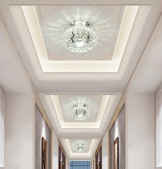 Contemporary Glass Ceiling Mount Chandelier - Semi Flush Ball Lights For Hallway
