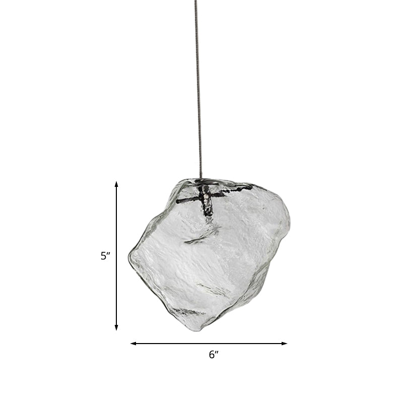 Minimalist Glass Pendant Lamp - Ice Hanging Ceiling Light For Dining Room