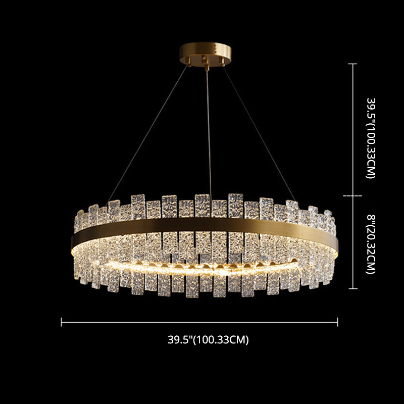 Gold Metal Crystal Led Pendant Chandelier - Stunning Art Deco Lighting For Living Room