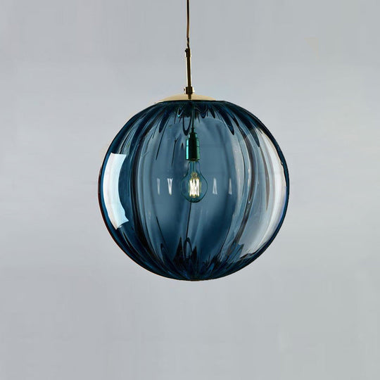 Sleek Ribbed Pendant Light: Modern Designer Hanging Lamp For Bedroom With 1 Light