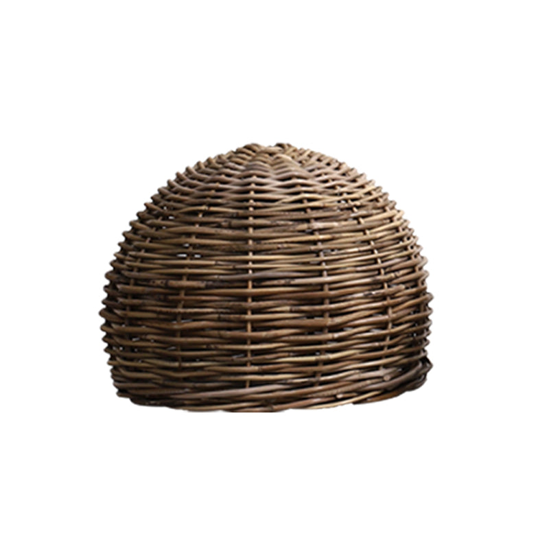 Retro Hand-Woven Rattan Bird Nest Shade Coffee Shop Hanging Light Fixture Wood / 16
