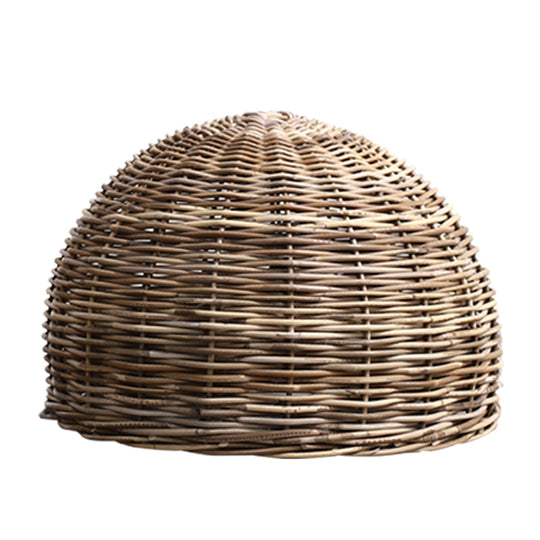 Retro Hand-Woven Rattan Bird Nest Shade Coffee Shop Hanging Light Fixture Wood / 23.5