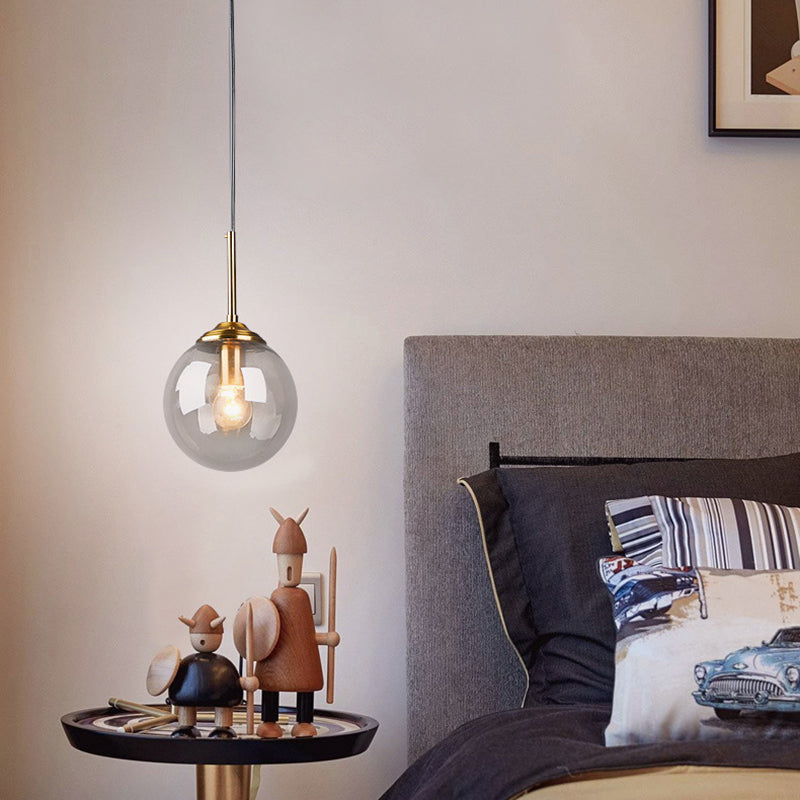 Oval Glass Minimalist Pendant Light - 6 Diameter Suspension Lamp For Coffee Shops With 47 Hanging