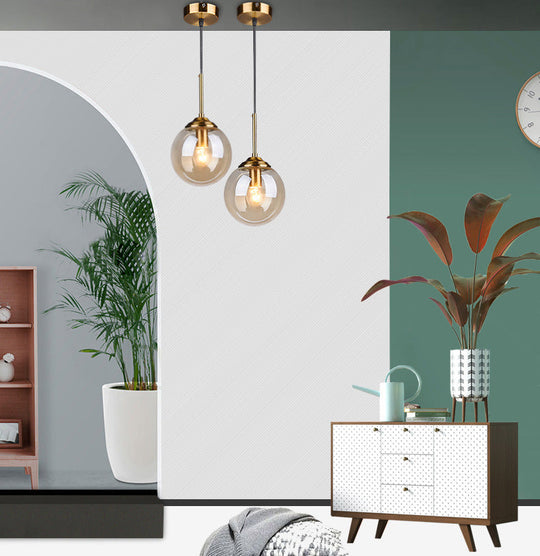 Oval Glass Minimalist Pendant Light - 6 Diameter Suspension Lamp For Coffee Shops With 47 Hanging