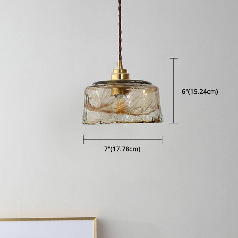 Modern Glass Hanging Light With Adjustable Wire - Brass Lamp Holder Bedside Lighting