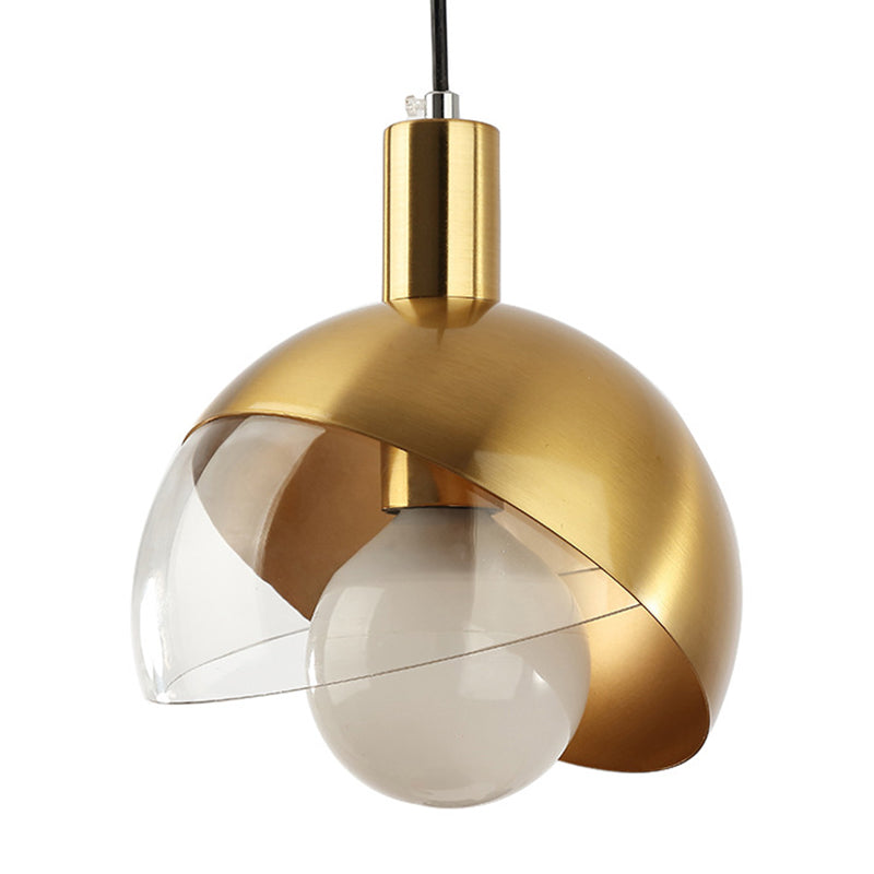 Modern Metal Pendant Light With Glass Orb Shade - Stylish Hanging Lamp In Gold