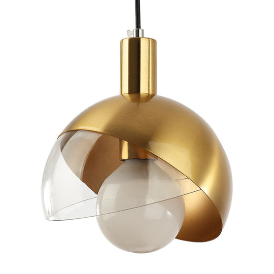Modern Metal Pendant Light With Glass Orb Shade - Stylish Hanging Lamp In Gold