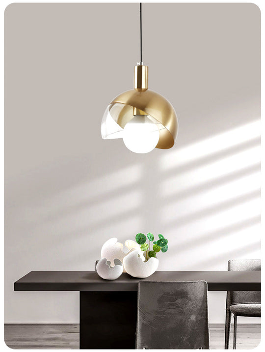 Modern Metal Pendant Light With Glass Orb Shade - Stylish Hanging Lamp In Gold