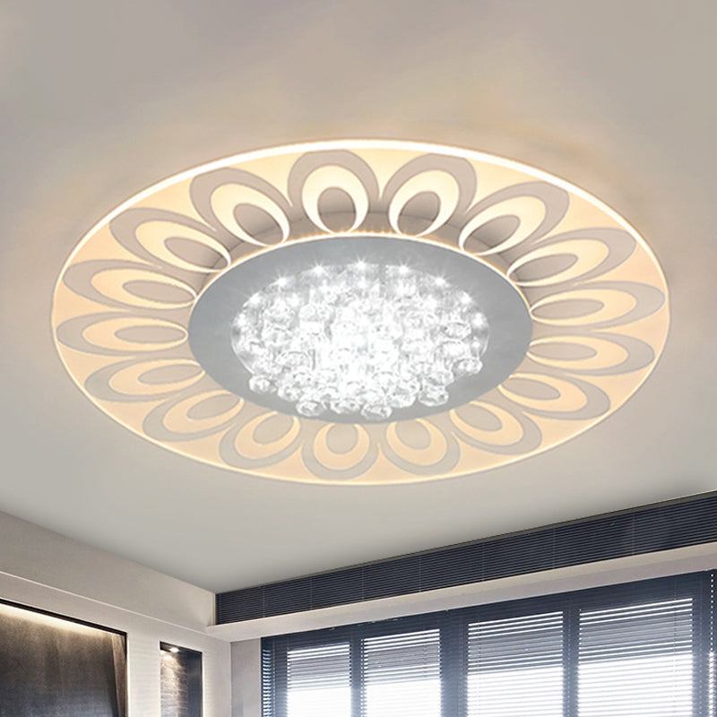 Modern Crystal LED Flush Mount Lighting in Multiple Light Options, Various Sizes Available