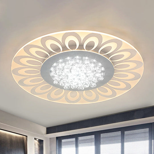 Modern Crystal LED Flush Mount Lighting in Multiple Light Options, Various Sizes Available