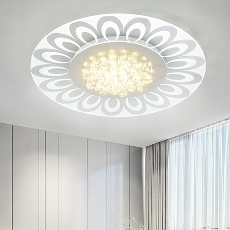 Modern Crystal LED Flush Mount Lighting in Multiple Light Options, Various Sizes Available