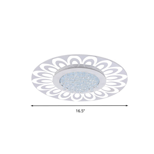 Modern Crystal LED Flush Mount Lighting in Multiple Light Options, Various Sizes Available