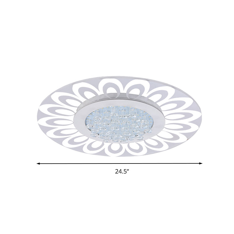Modern Crystal LED Flush Mount Lighting in Multiple Light Options, Various Sizes Available