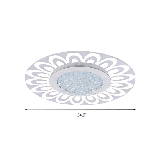 Modern Crystal LED Flush Mount Lighting in Multiple Light Options, Various Sizes Available