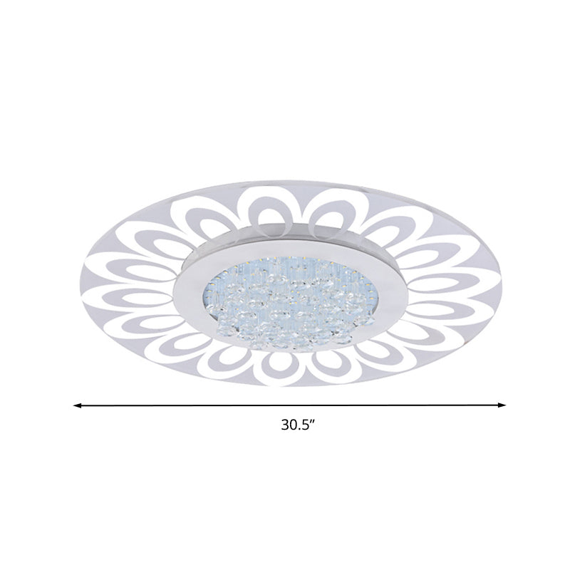 Modern Crystal LED Flush Mount Lighting in Multiple Light Options, Various Sizes Available