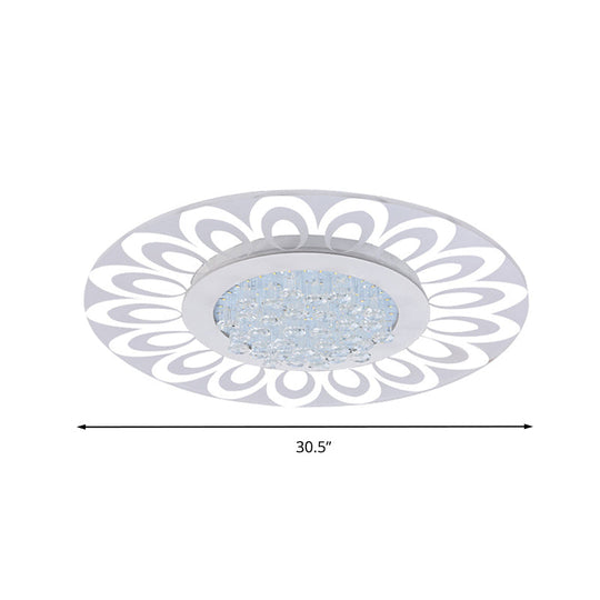 Modern Crystal LED Flush Mount Lighting in Multiple Light Options, Various Sizes Available