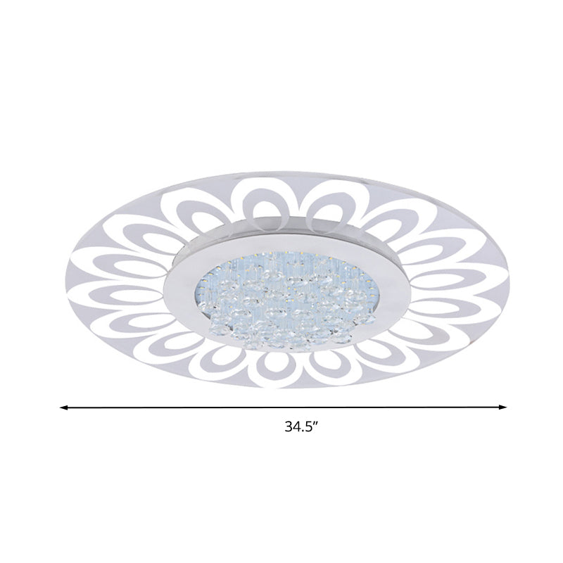 Modern Crystal LED Flush Mount Lighting in Multiple Light Options, Various Sizes Available