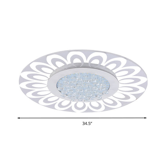Modern Crystal LED Flush Mount Lighting in Multiple Light Options, Various Sizes Available