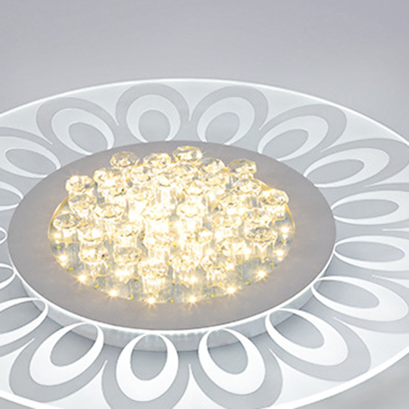 Modern Crystal LED Flush Mount Lighting in Multiple Light Options, Various Sizes Available