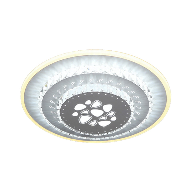 Modern Crystal Ceiling Mount LED Light Fixture for Bedroom - White, Loving Heart/Square/Rose Design with Warm/White/3 Color Light