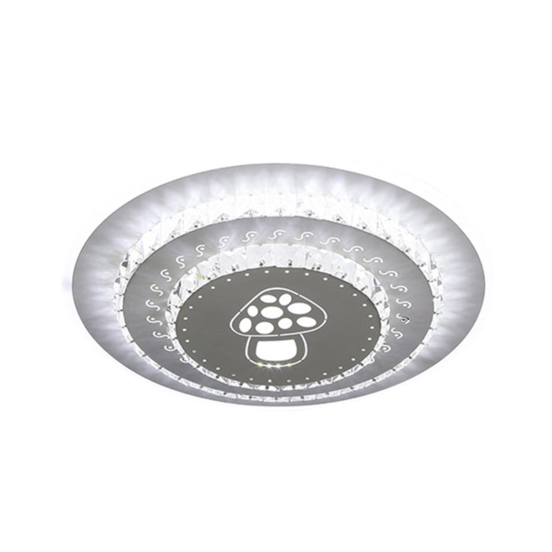 Modern Crystal Ceiling Mount LED Light Fixture for Bedroom - White, Loving Heart/Square/Rose Design with Warm/White/3 Color Light