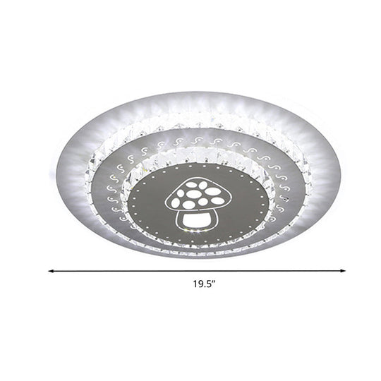 Modern Crystal Ceiling Mount LED Light Fixture for Bedroom - White, Loving Heart/Square/Rose Design with Warm/White/3 Color Light