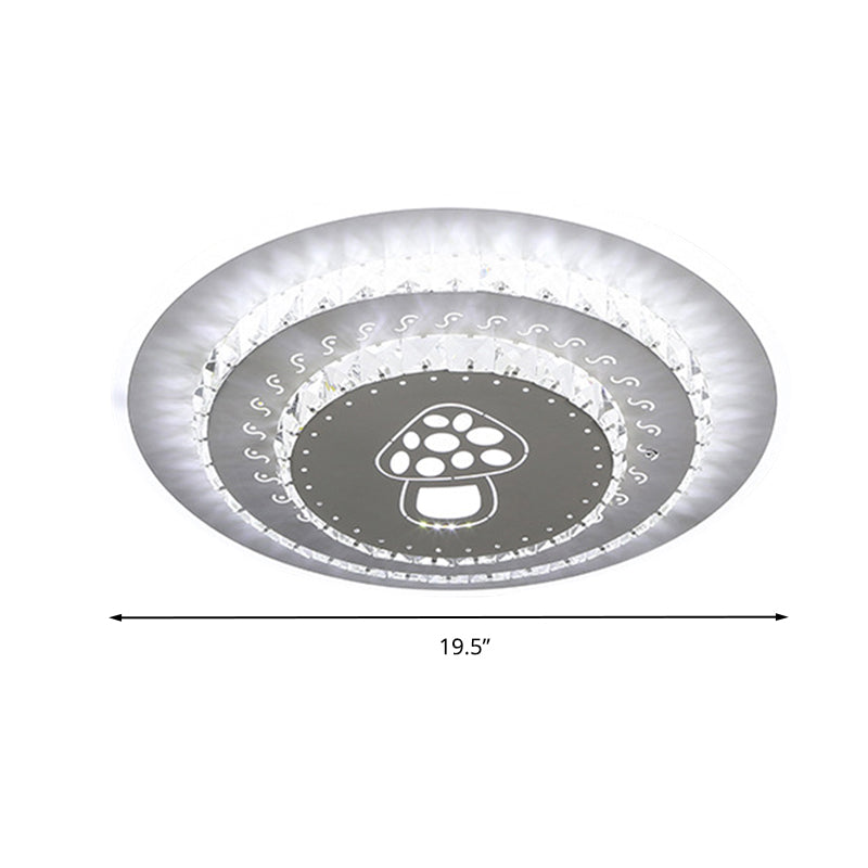 Modern Crystal Ceiling Mount Led Light Fixture For Bedroom - White Loving Heart/Square/Rose Design