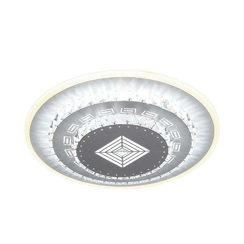 Modern Crystal Ceiling Mount LED Light Fixture for Bedroom - White, Loving Heart/Square/Rose Design with Warm/White/3 Color Light