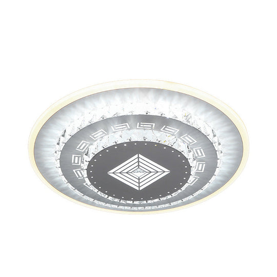 Modern Crystal Ceiling Mount LED Light Fixture for Bedroom - White, Loving Heart/Square/Rose Design with Warm/White/3 Color Light