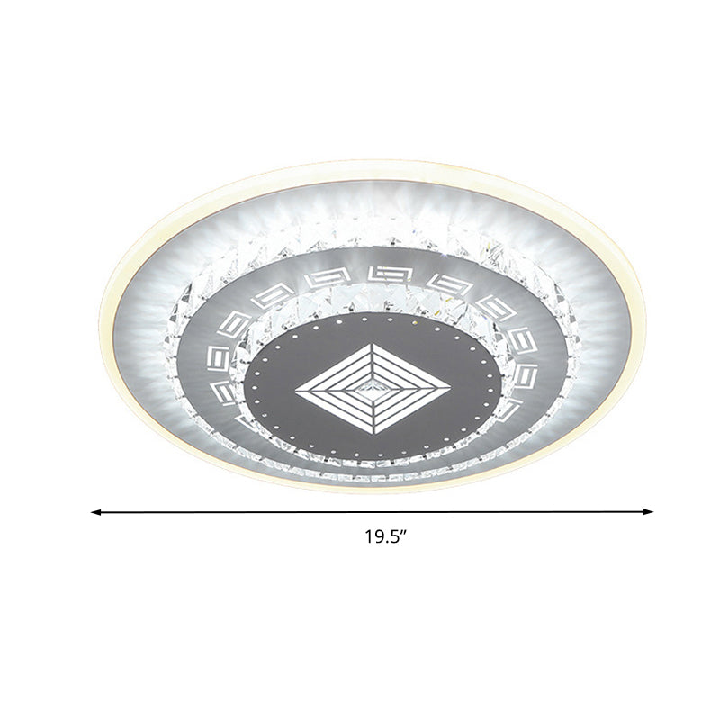 Modern Crystal Ceiling Mount LED Light Fixture for Bedroom - White, Loving Heart/Square/Rose Design with Warm/White/3 Color Light