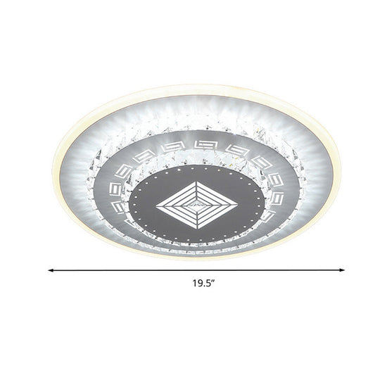 Modern Crystal Ceiling Mount LED Light Fixture for Bedroom - White, Loving Heart/Square/Rose Design with Warm/White/3 Color Light