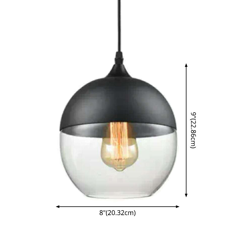 1 lampe suspendue de style industriel rétro en verre pour restaurant