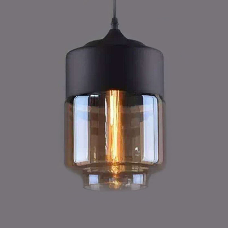 1 lampe suspendue de style industriel rétro en verre pour restaurant
