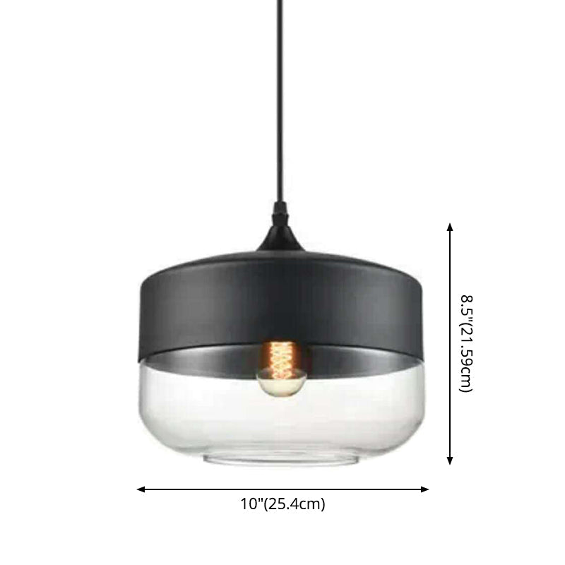 1 lampe suspendue de style industriel rétro en verre pour restaurant