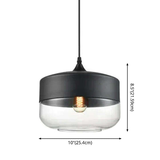 1 lampe suspendue de style industriel rétro en verre pour restaurant