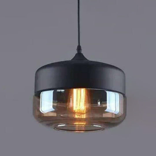 1 lampe suspendue de style industriel rétro en verre pour restaurant