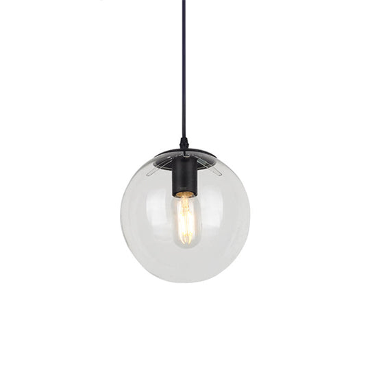 Nordic Industrial Glass Pendant Light - 1-Light Globe Style For Restaurants